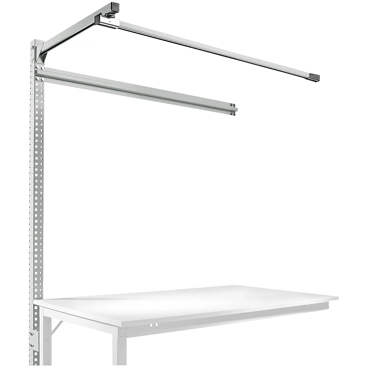 Estructura pórtica adicional con brazo saliente, Mesa de extensión SPEZIAL mesa de trabajo/banco de trabajo UNIVERSAL/PROFI, 1500 mm, gris luminoso