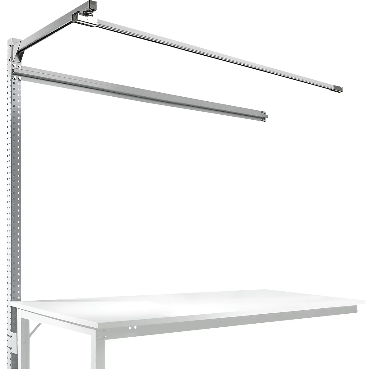 Estructura pórtica adicional con brazo saliente, Mesa de extensión SPEZIAL mesa de trabajo/banco de trabajo UNIVERSAL/PROFI, 1750 mm, aluminio plateado