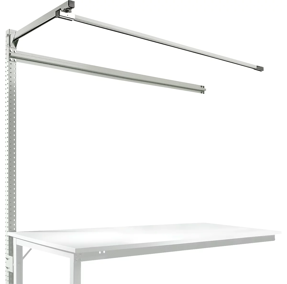 Estructura pórtica adicional con brazo saliente, Mesa de extensión SPEZIAL mesa de trabajo/banco de trabajo UNIVERSAL/PROFI, 1750 mm, gris luminoso