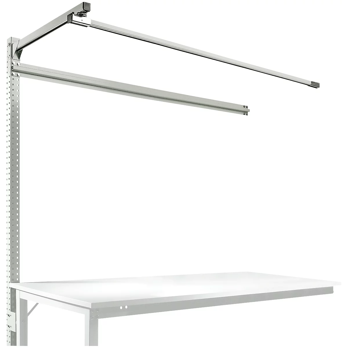 Estructura pórtica adicional con brazo saliente, Mesa de extensión SPEZIAL mesa de trabajo/banco de trabajo UNIVERSAL/PROFI, 1750 mm, gris luminoso