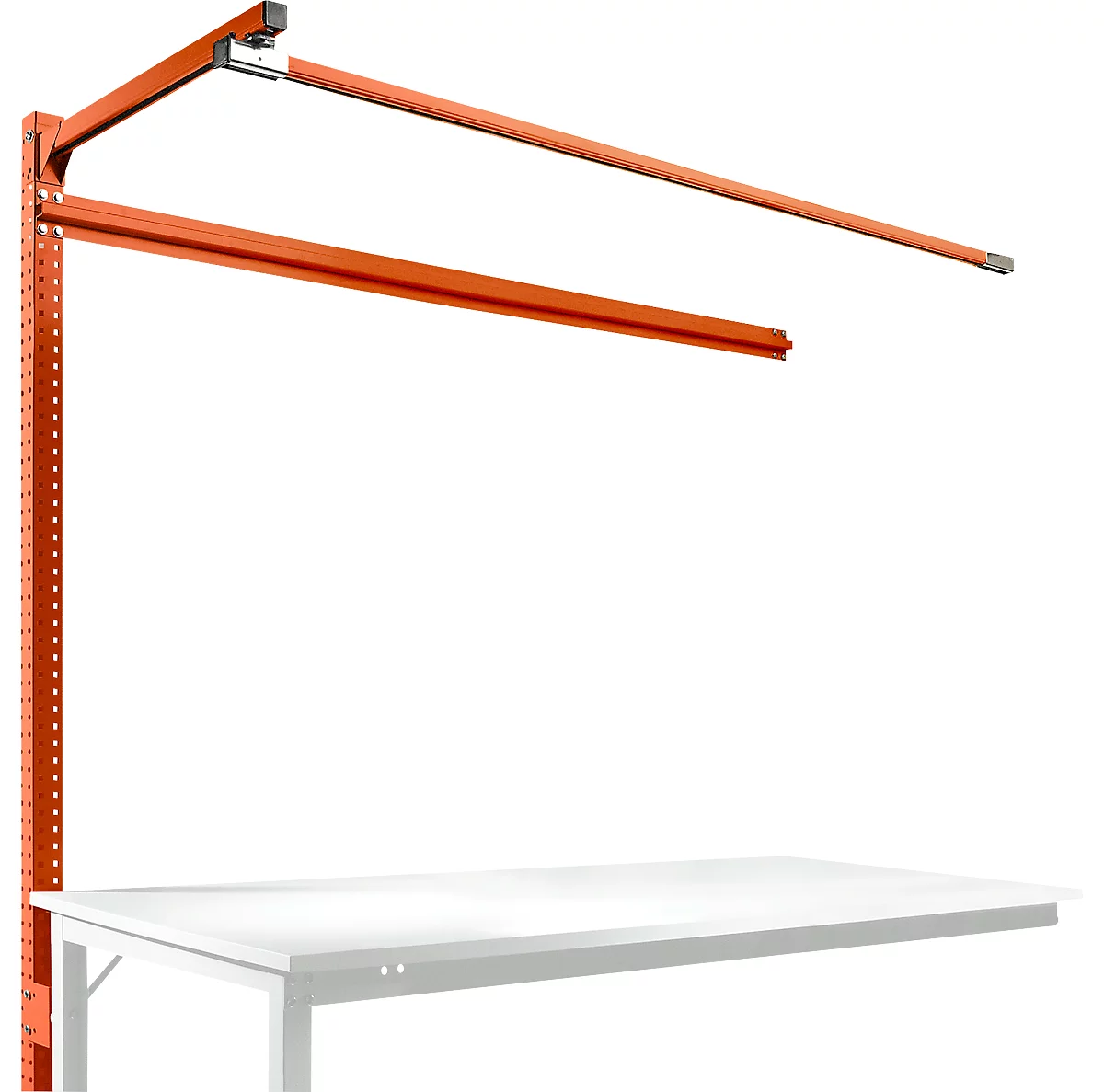 Estructura pórtica adicional con brazo saliente, Mesa de extensión SPEZIAL mesa de trabajo/banco de trabajo UNIVERSAL/PROFI, 1750 mm, rojo anaranjado