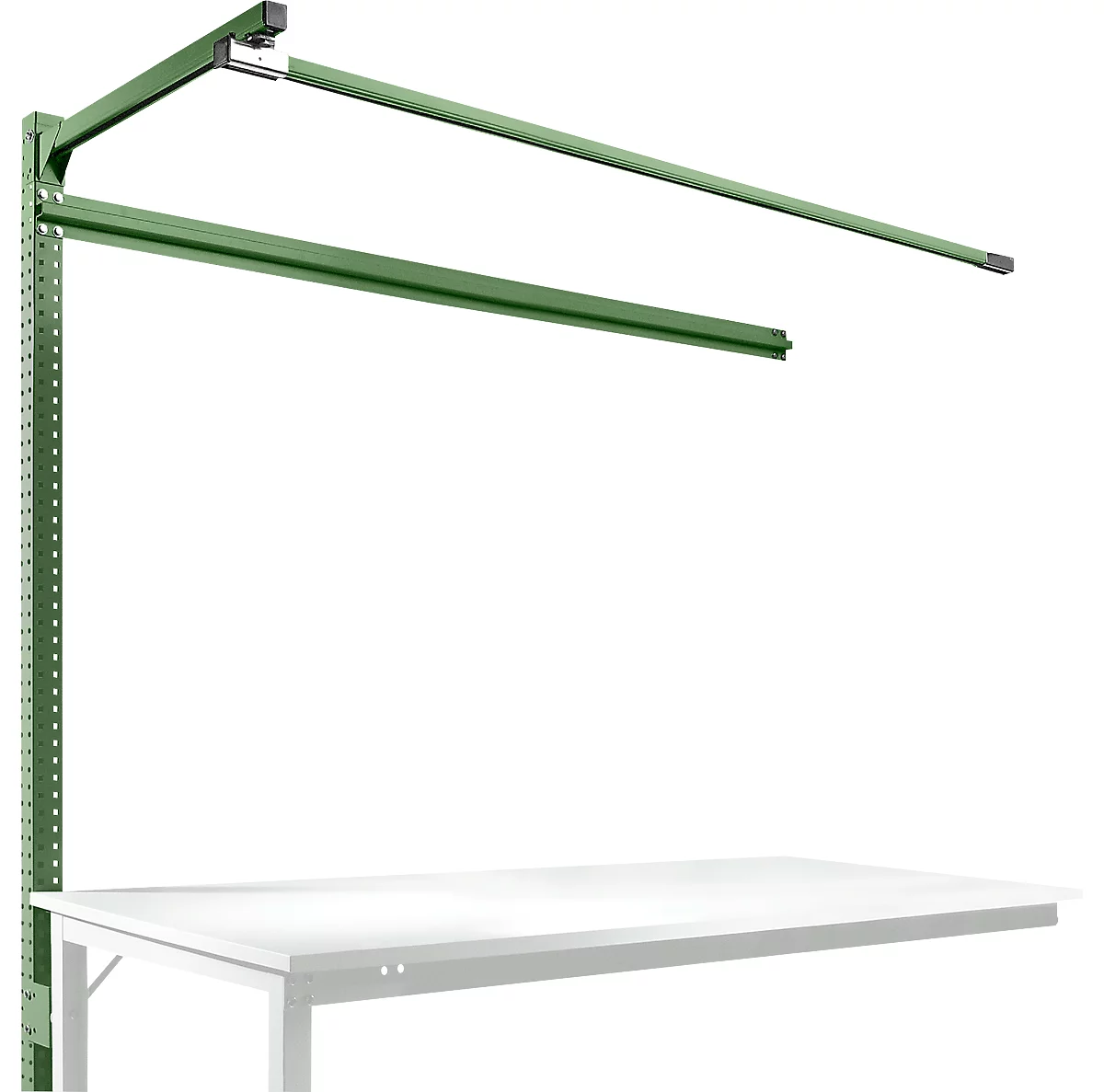 Estructura pórtica adicional con brazo saliente, Mesa de extensión SPEZIAL mesa de trabajo/banco de trabajo UNIVERSAL/PROFI, 1750 mm, verde reseda
