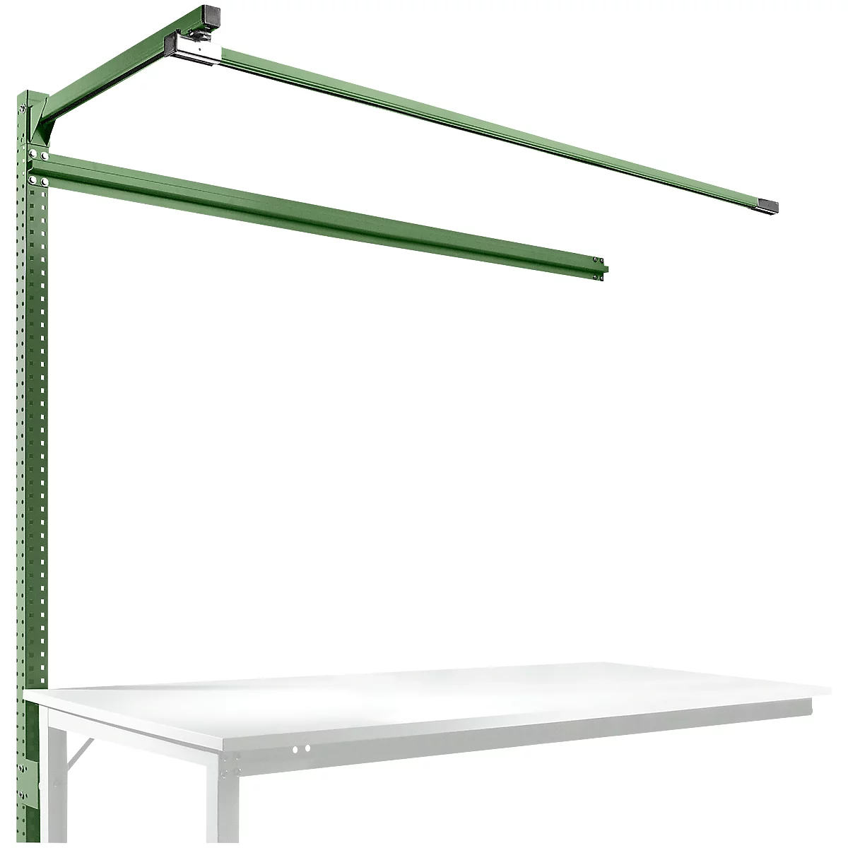 Estructura pórtica adicional con brazo saliente, Mesa de extensión SPEZIAL mesa de trabajo/banco de trabajo UNIVERSAL/PROFI, 1750 mm, verde reseda