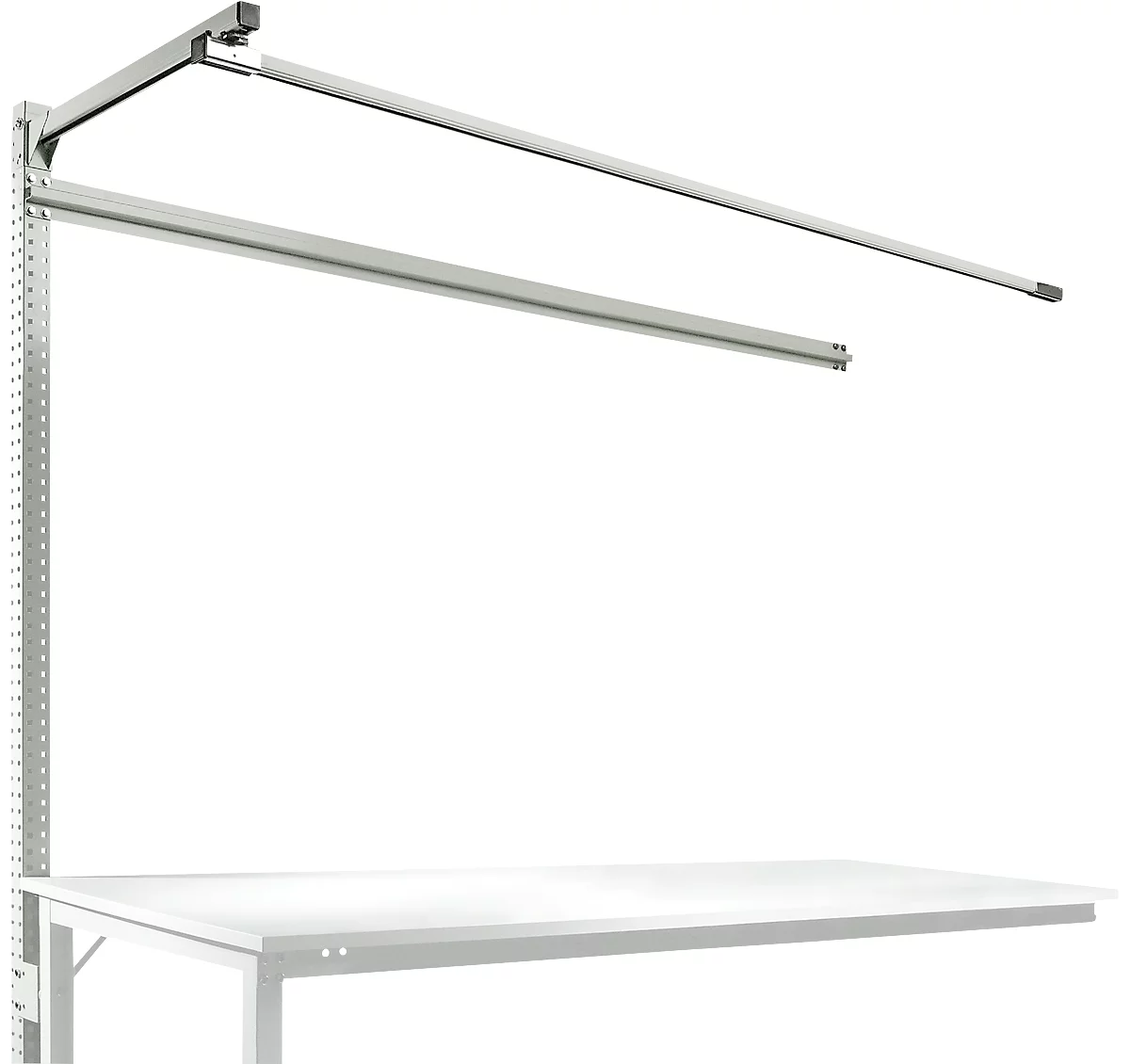 Estructura pórtica adicional con brazo saliente, Mesa de extensión SPEZIAL mesa de trabajo/banco de trabajo UNIVERSAL/PROFI, 2000 mm, gris luminoso