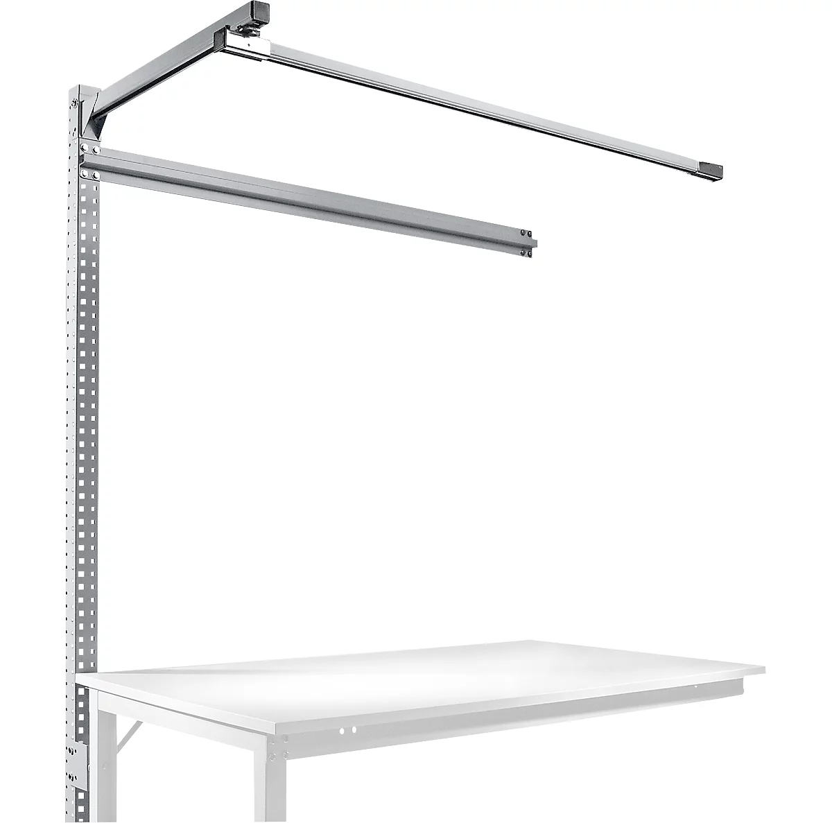 Estructura pórtica adicional con brazo saliente, Mesa de extensión STANDARD mesa de trabajo/banco de trabajo UNIVERSAL/PROFI, 1500 mm, aluminio plateado