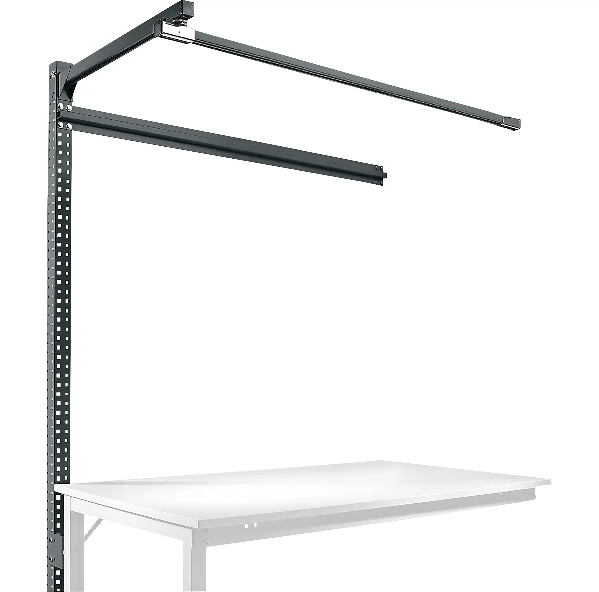 Estructura pórtica adicional con brazo saliente, Mesa de extensión STANDARD mesa de trabajo/banco de trabajo UNIVERSAL/PROFI, 1500 mm, antracita