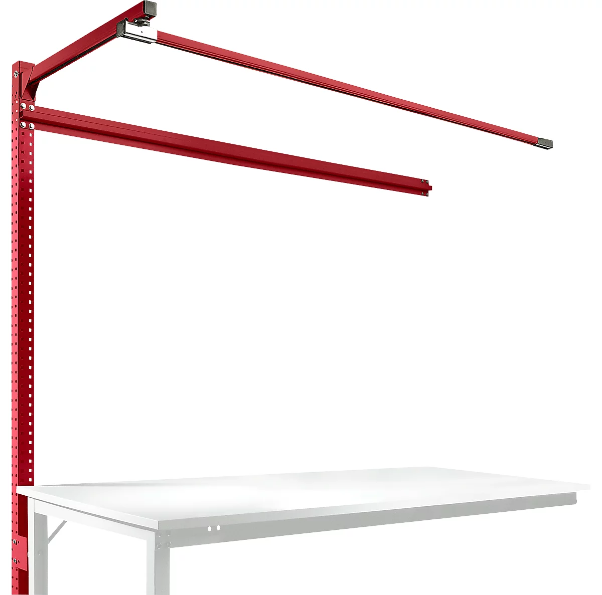 Estructura pórtica adicional con brazo saliente, Mesa de extensión STANDARD mesa de trabajo/banco de trabajo UNIVERSAL/PROFI, 1750 mm, rojo rubí