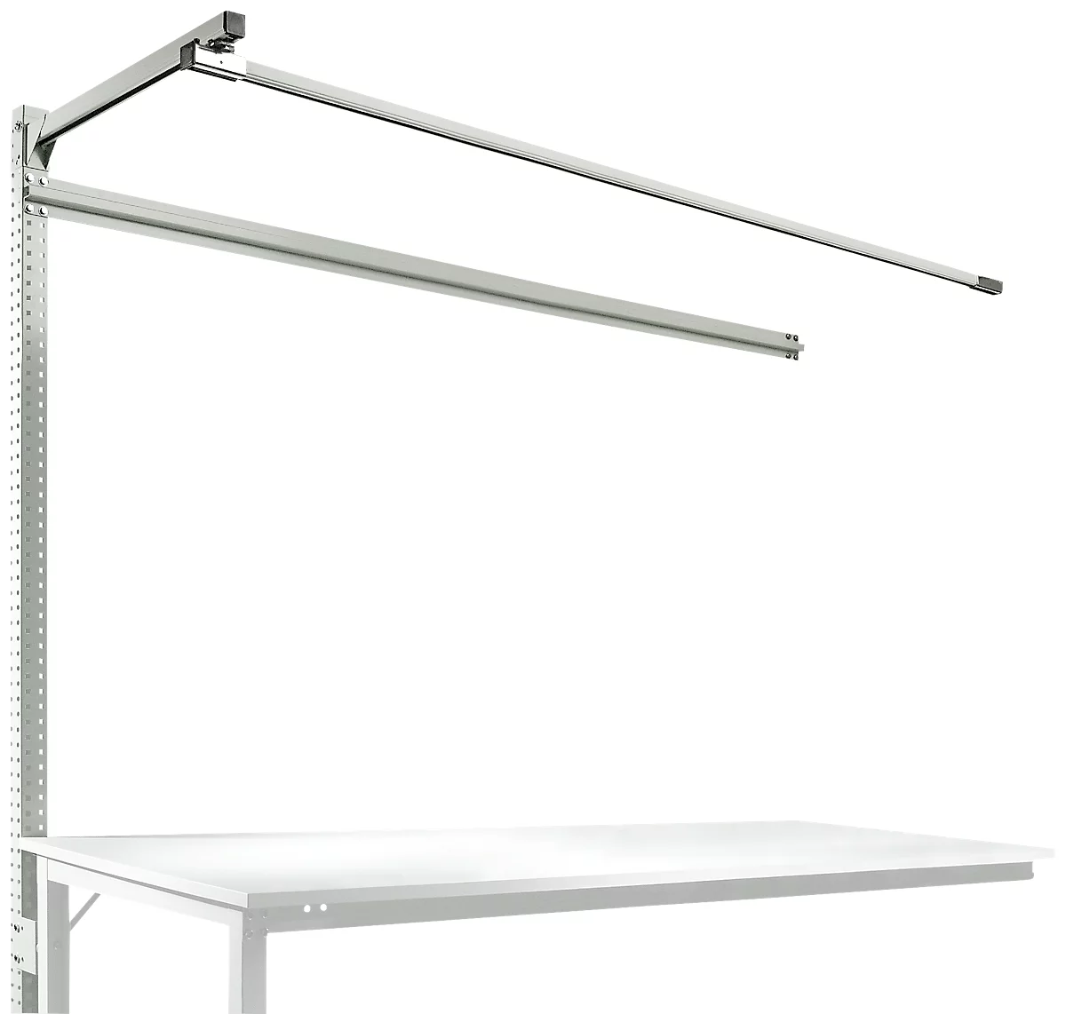 Estructura pórtica adicional con brazo saliente, Mesa de extensión STANDARD mesa de trabajo/banco de trabajo UNIVERSAL/PROFI, 2000 mm, gris luminoso