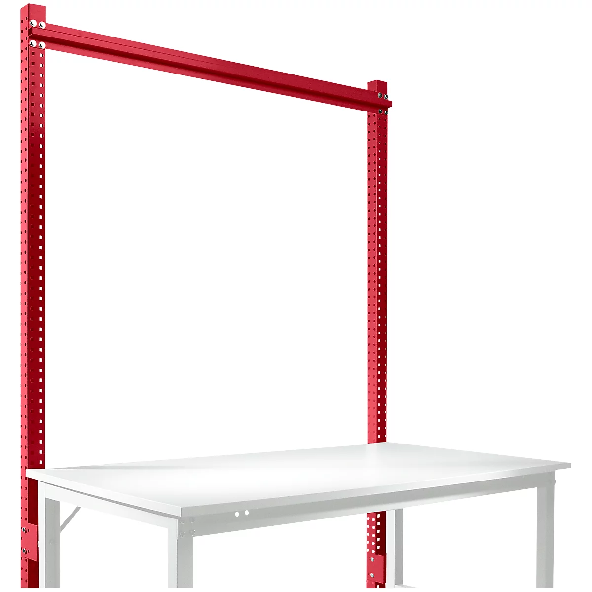 Estructura pórtica adicional Manuflex, para mesas básicas Universal/Profi Standard, para anchura de mesa 1500 mm, rojo rubí