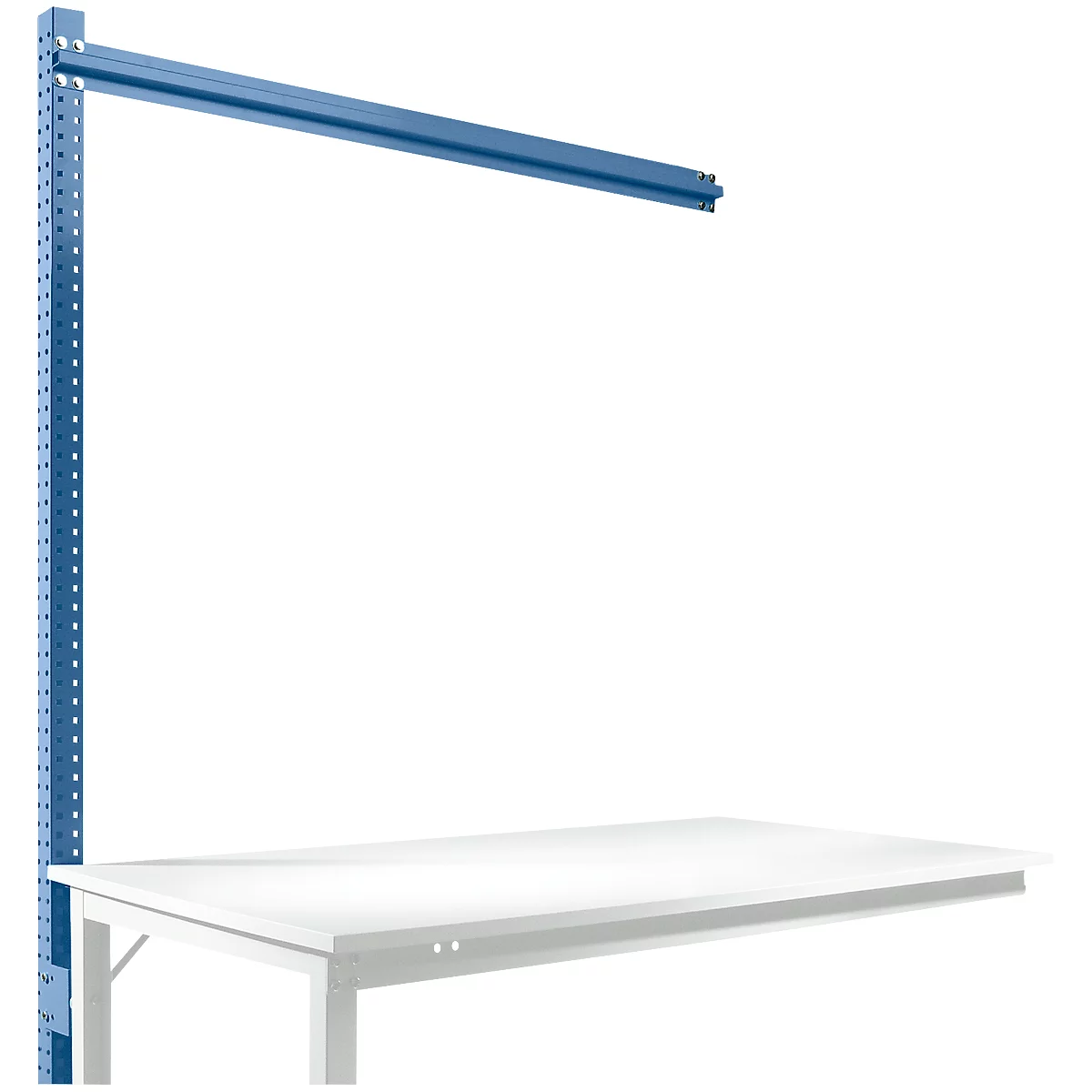 Estructura pórtica adicional Manuflex, para mesas de extensión Manuflex UNIVERSAL Standard, anchura 1500 mm, azul brillante RAL 5007