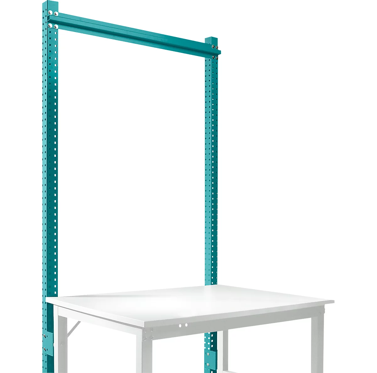 Estructura pórtica adicional, mesa básica STANDARD sistema mesa de trabajo/banco de trabajo UNIVERSAL/PROFI, 1250 mm, azul agua