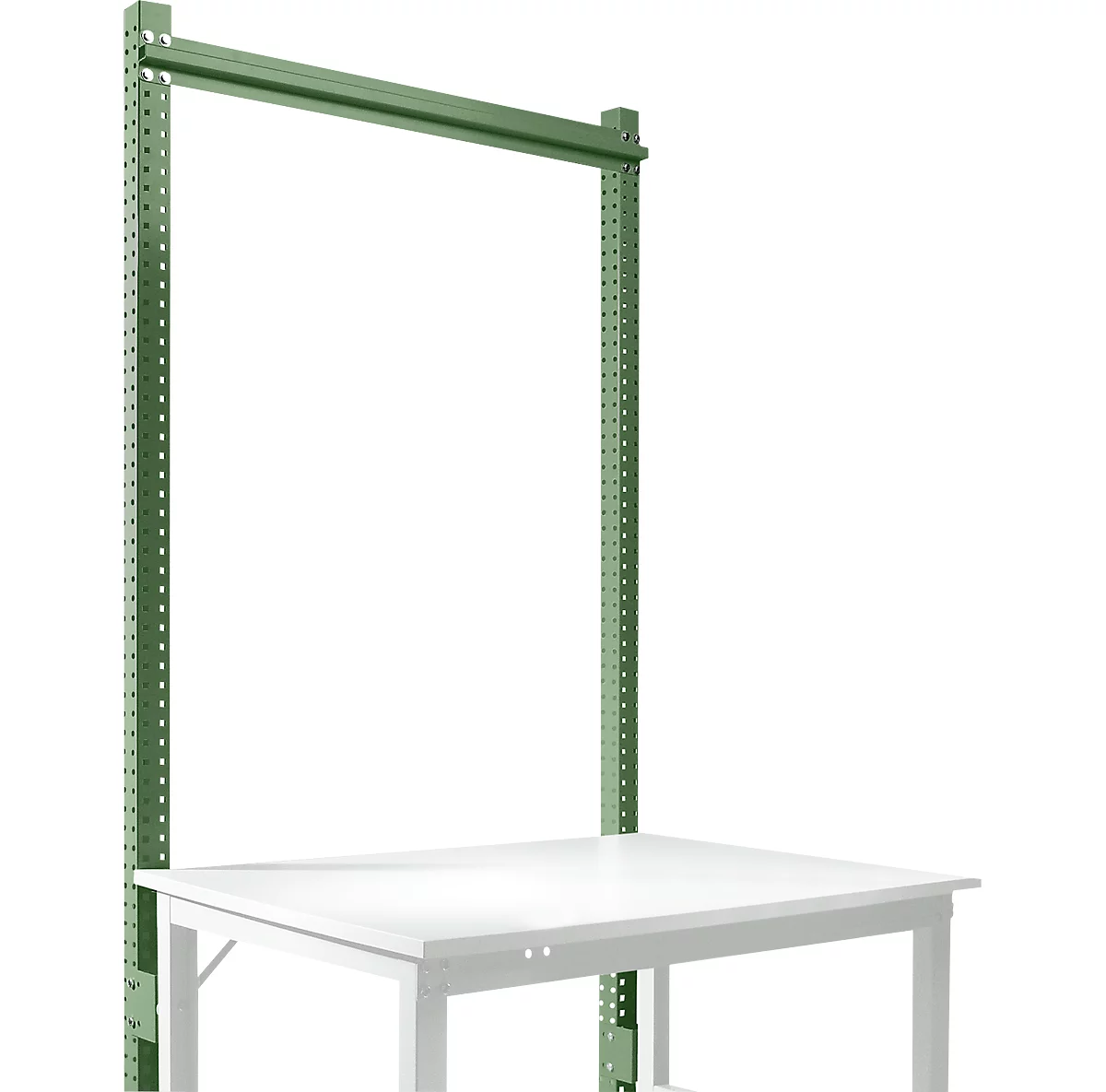 Estructura pórtica adicional, mesa básica STANDARD sistema mesa de trabajo/banco de trabajo UNIVERSAL/PROFI, 1250 mm, verde reseda