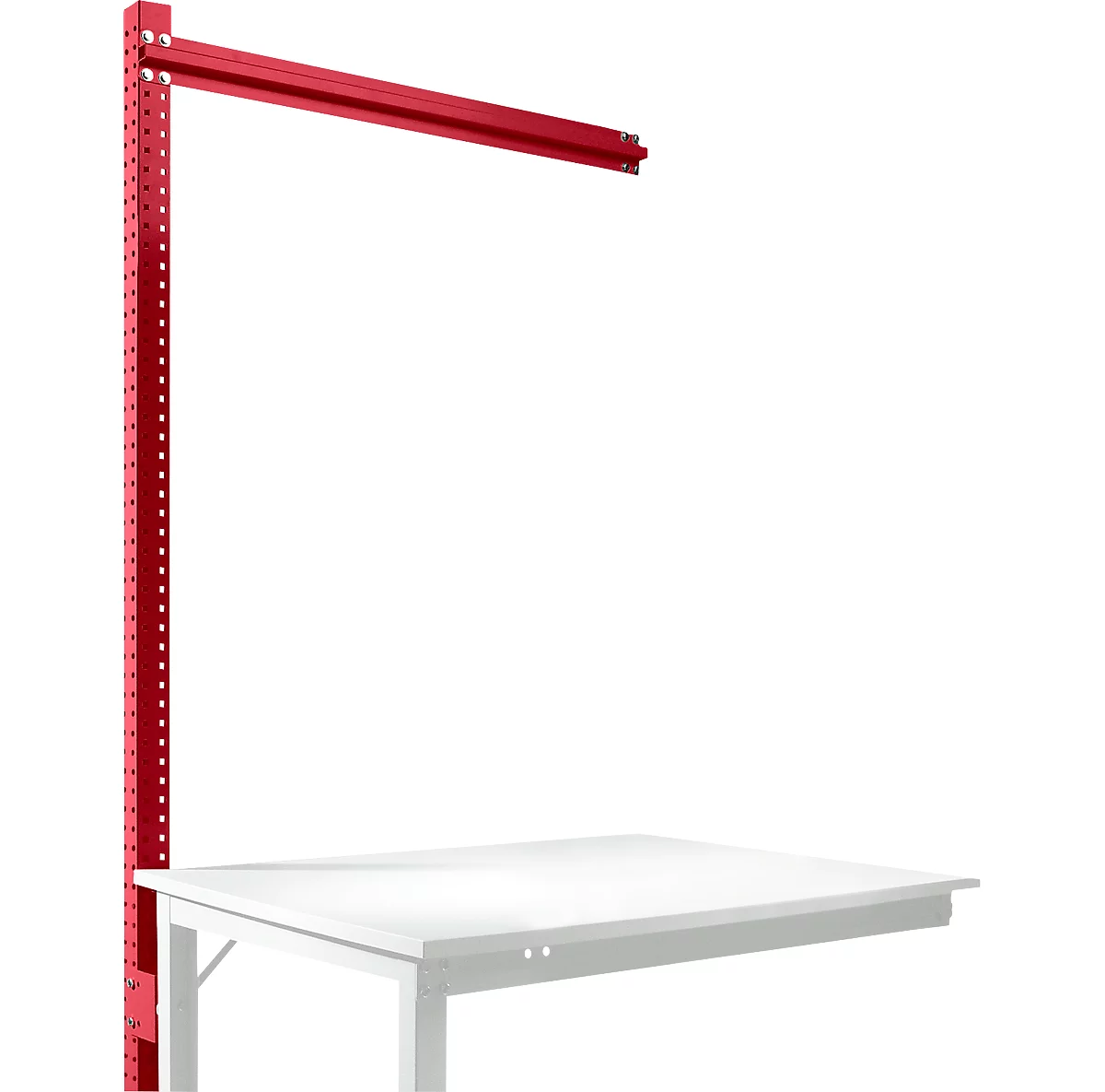 Estructura pórtica adicional para mesa de extensión STANDARD sistema mesa de trabajo/banco de trabajo UNIVERSAL/PROFI, 1250 mm, rojo rubí