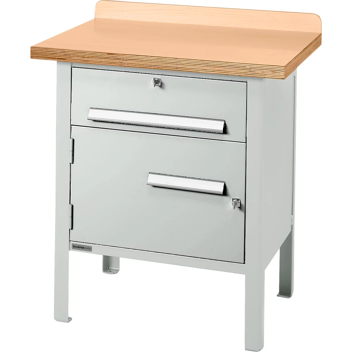 Établi à caisson Schäfer Shop Select PWi 75-0, plateau multiplex en hêtre, jusqu'à 750 kg, L 750 x P 700 x H 840 mm