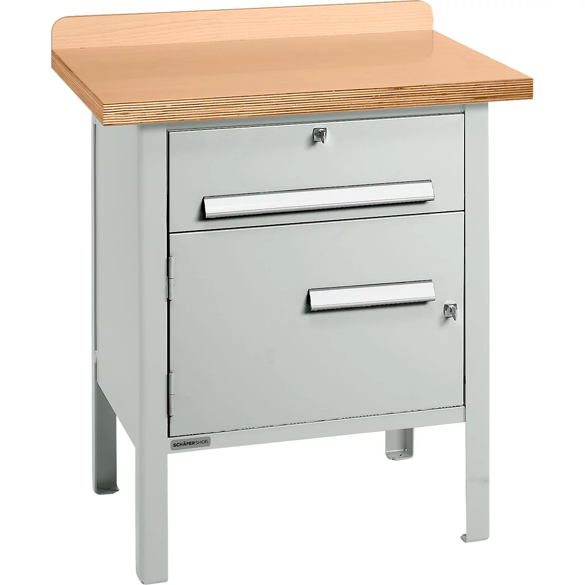 Établi à caisson Schäfer Shop Select PWi 75-0, plateau multiplex en hêtre, jusqu'à 750 kg, L 750 x P 700 x H 840 mm