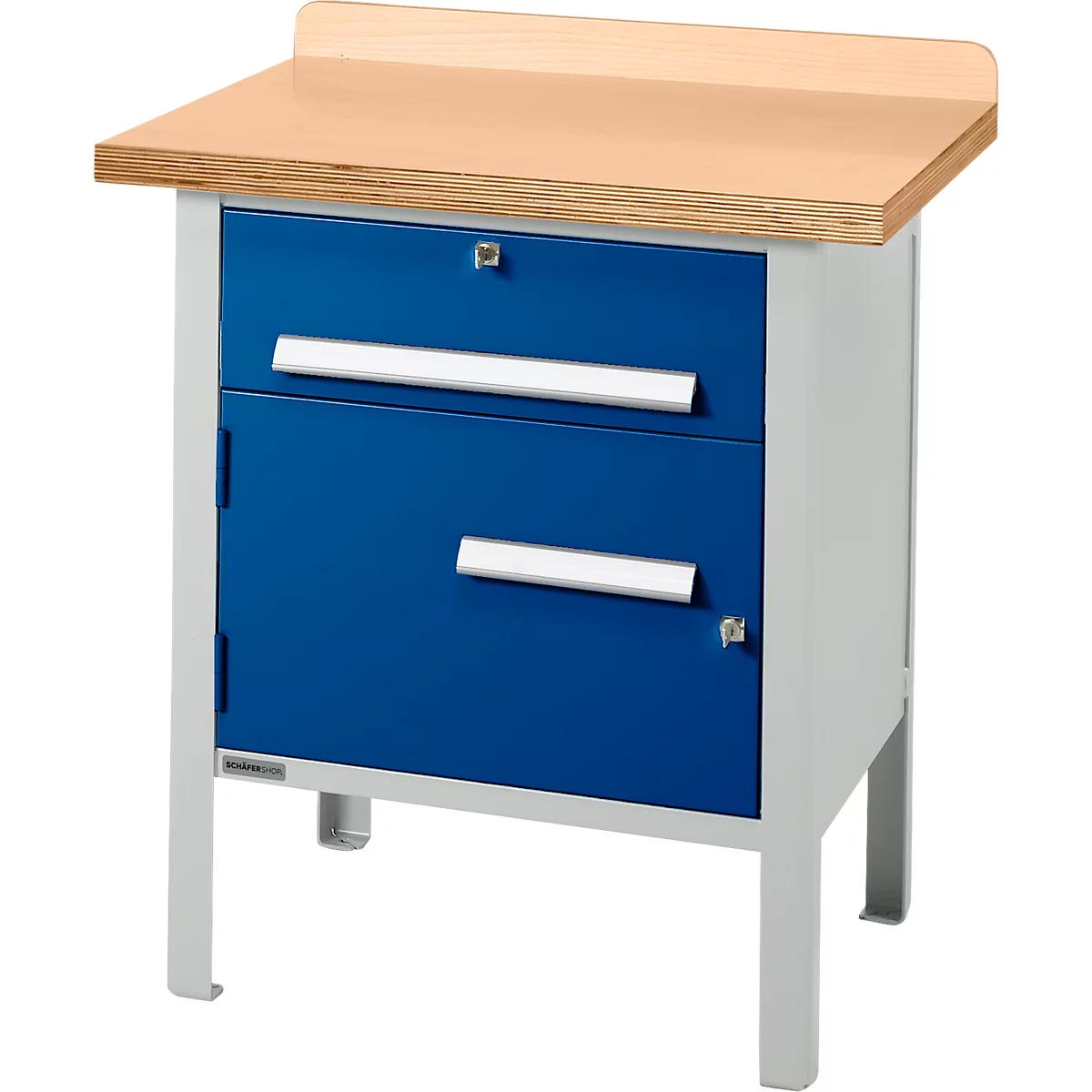 Établi à caisson Schäfer Shop Select PWi 75-0, plateau multiplex en hêtre, jusqu'à 750 kg, L 750 x P 700 x H 840 mm