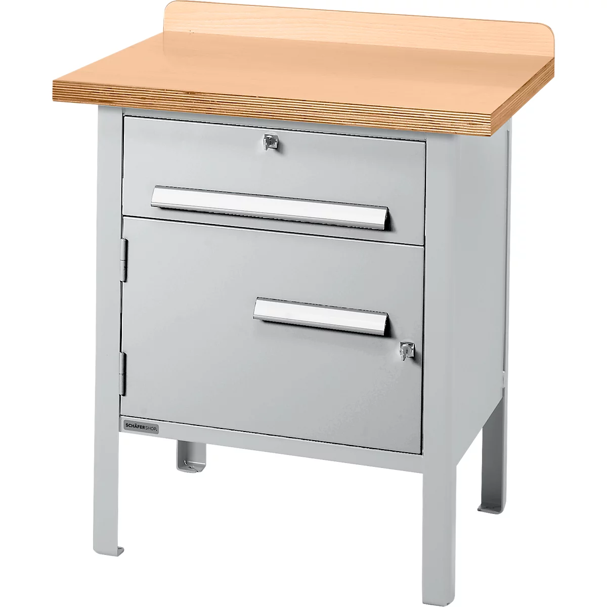 Établi à caisson Schäfer Shop Select PWi 75-0, plateau multiplex en hêtre, jusqu'à 750 kg, L 750 x P 700 x H 840 mm
