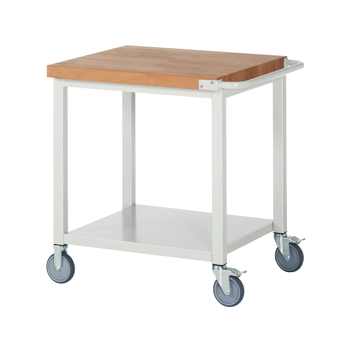 Établi mobile série 8000 - plan de travail en hêtre - tablette en tôle d'acier - . 750 x P 700 x H 880 mm