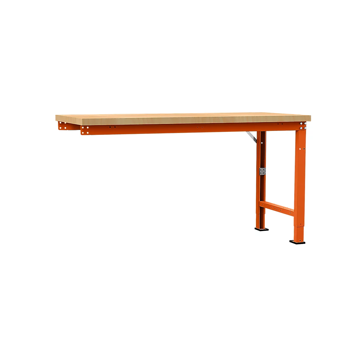 Établi modulaire Profi Spezial Manuflex, plateau de table en multiplex, 1750 x 700 mm, rouge orangé