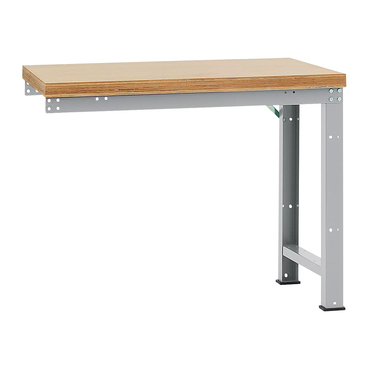 Établi modulaire Profi Standard Manuflex, plateau de table en multiplex, 1250 x 700 mm, alu argent