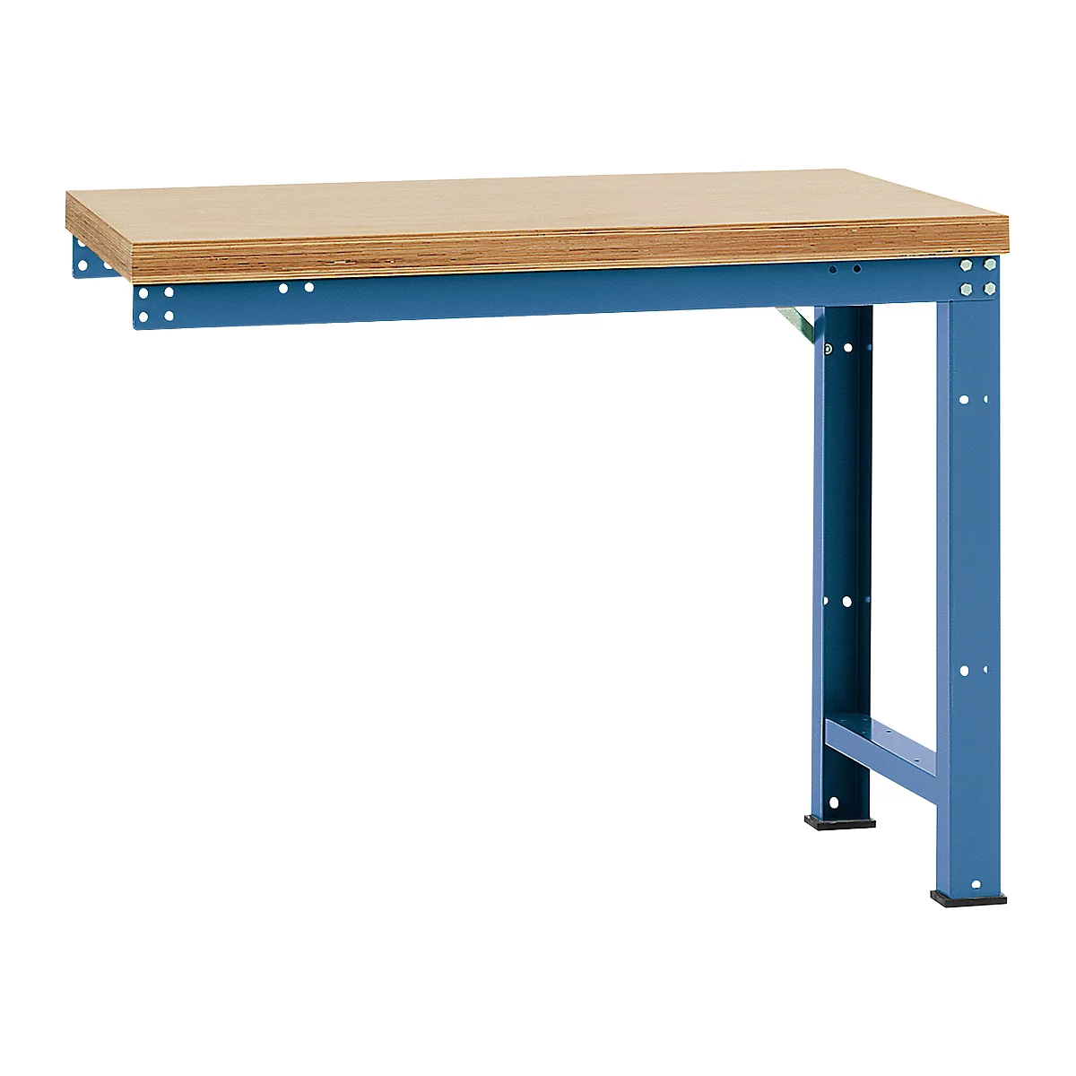 Établi modulaire Profi Standard Manuflex, plateau de table en multiplex, 1250 x 700 mm, bleu brillant