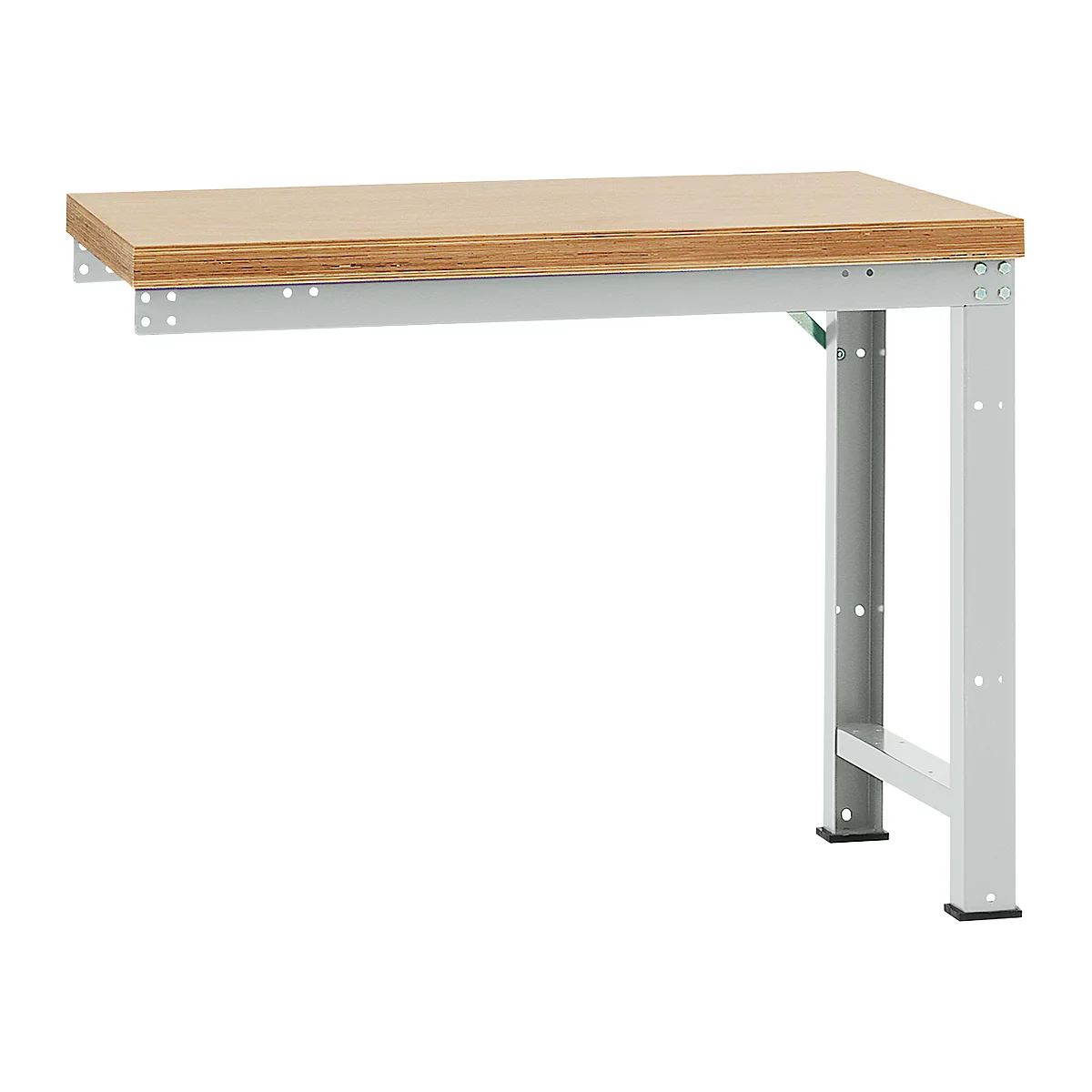 Établi modulaire Profi Standard Manuflex, plateau de table en multiplex, 1250 x 700 mm, gris clair