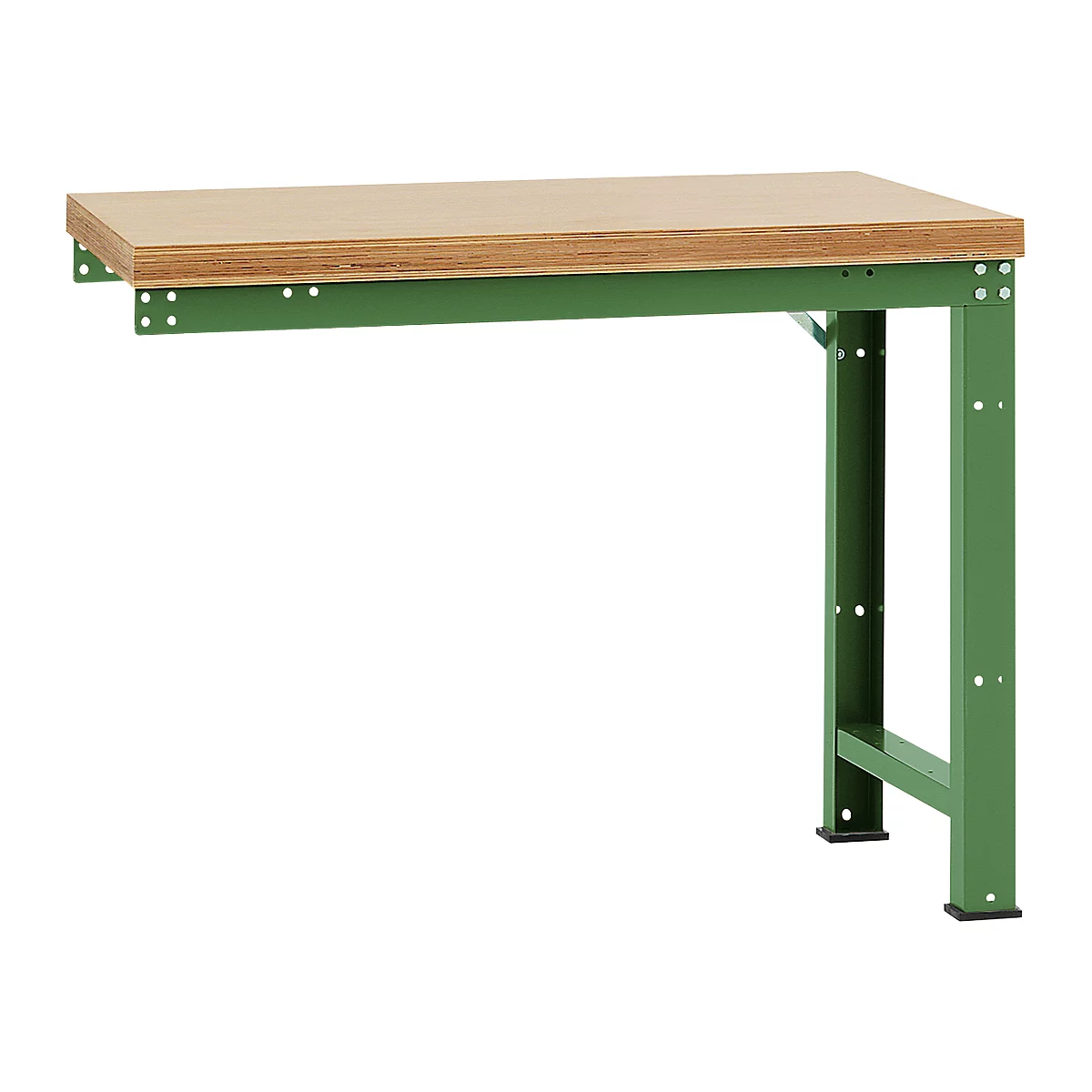 Établi modulaire Profi Standard Manuflex, plateau de table en multiplex, 1250 x 700 mm, vert réséda