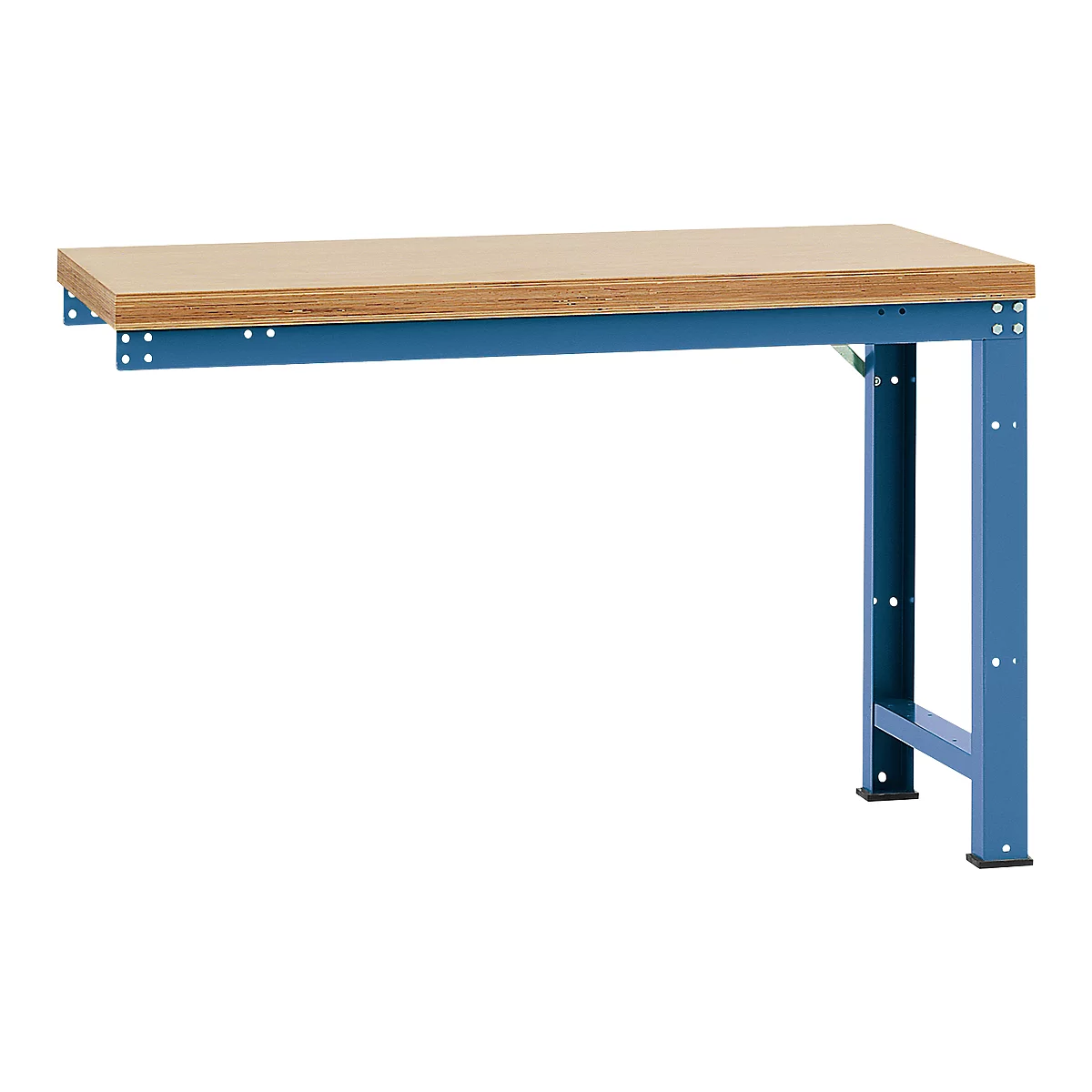 Établi modulaire Profi Standard Manuflex, plateau de table en multiplex, 1500 x 700 mm, bleu brillant
