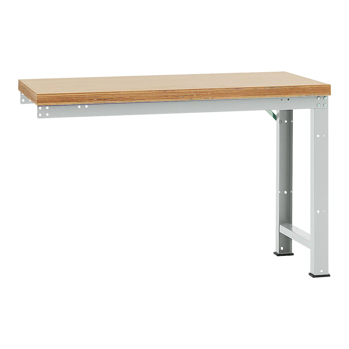 Établi modulaire Profi Standard Manuflex, plateau de table en multiplex, 1500 x 700 mm, gris clair