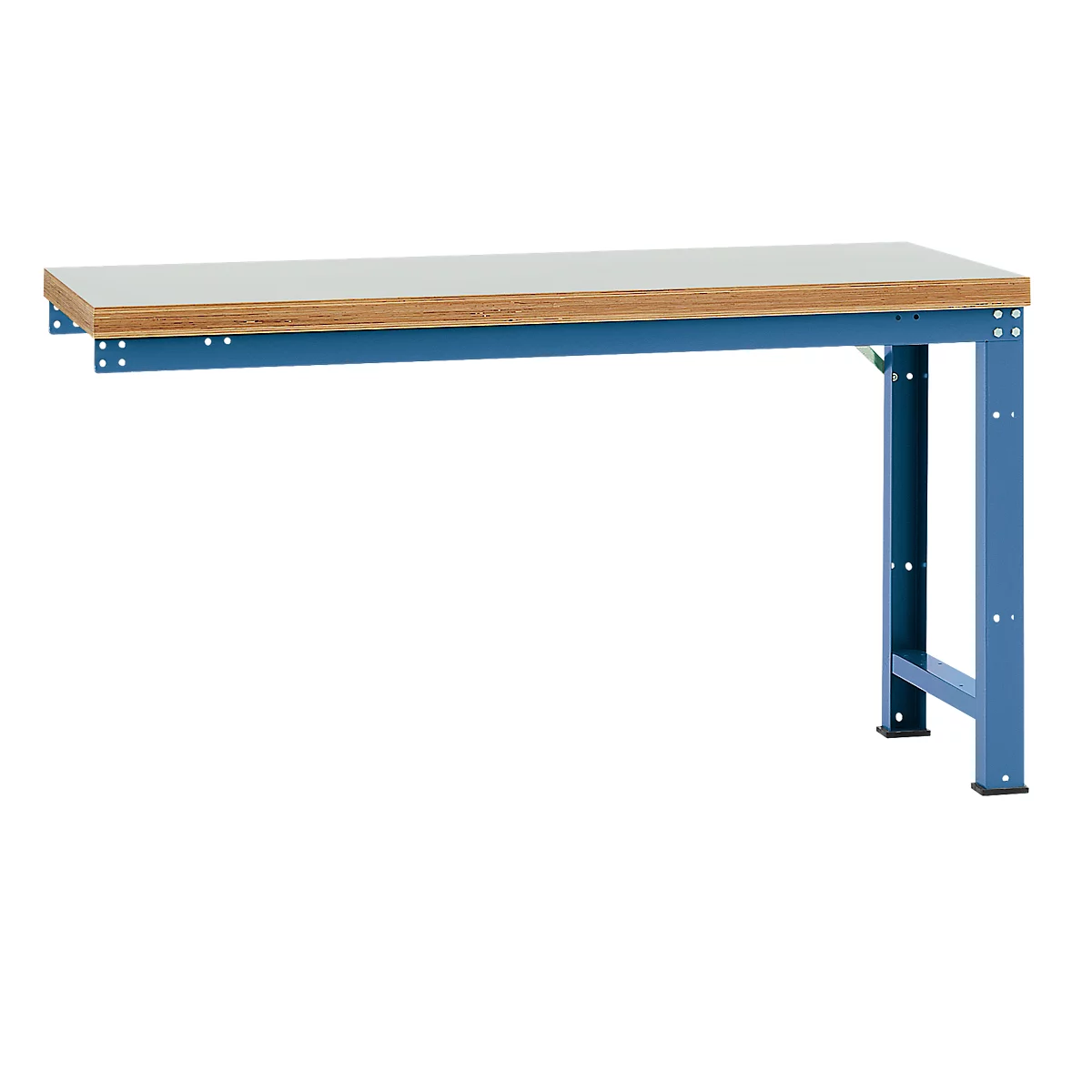 Établi modulaire Profi Standard Manuflex, plateau de table en plastique, 1750 x 700 mm, bleu brillant