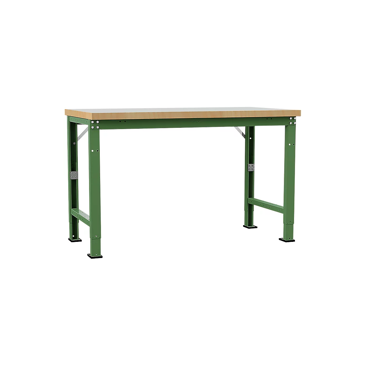 Établi Profi Spezial Manuflex, plateau de table en plastique, 1500 x 700 mm, vert réséda