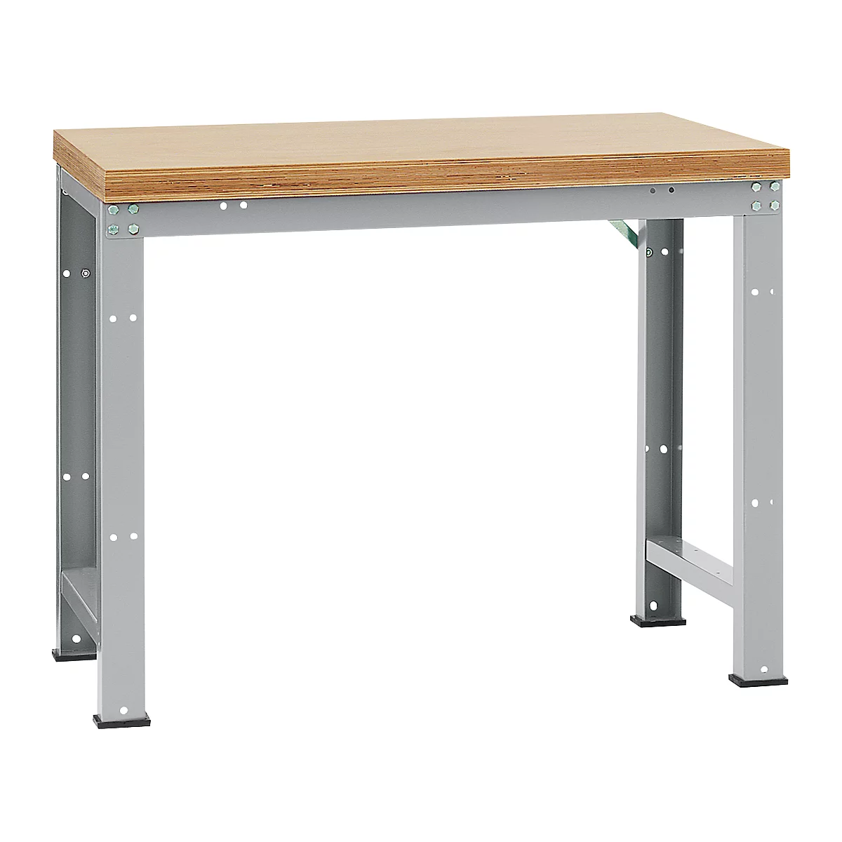 Établi Profi Standard Manuflex, plateau de table en multiplex l. 1250 x P 700, alu argent