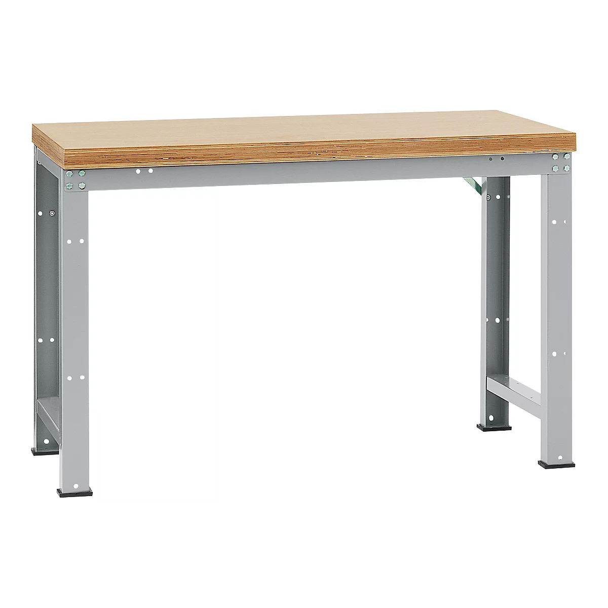 Établi Profi Standard Manuflex, plateau de table en multiplex l. 1500 x P 700, alu argent