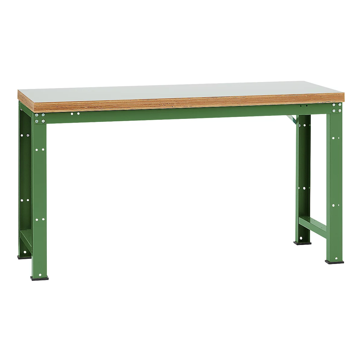 Établi Profi Standard Manuflex, plateau de table en plastique en l. 1750 x P 700, vert réséda