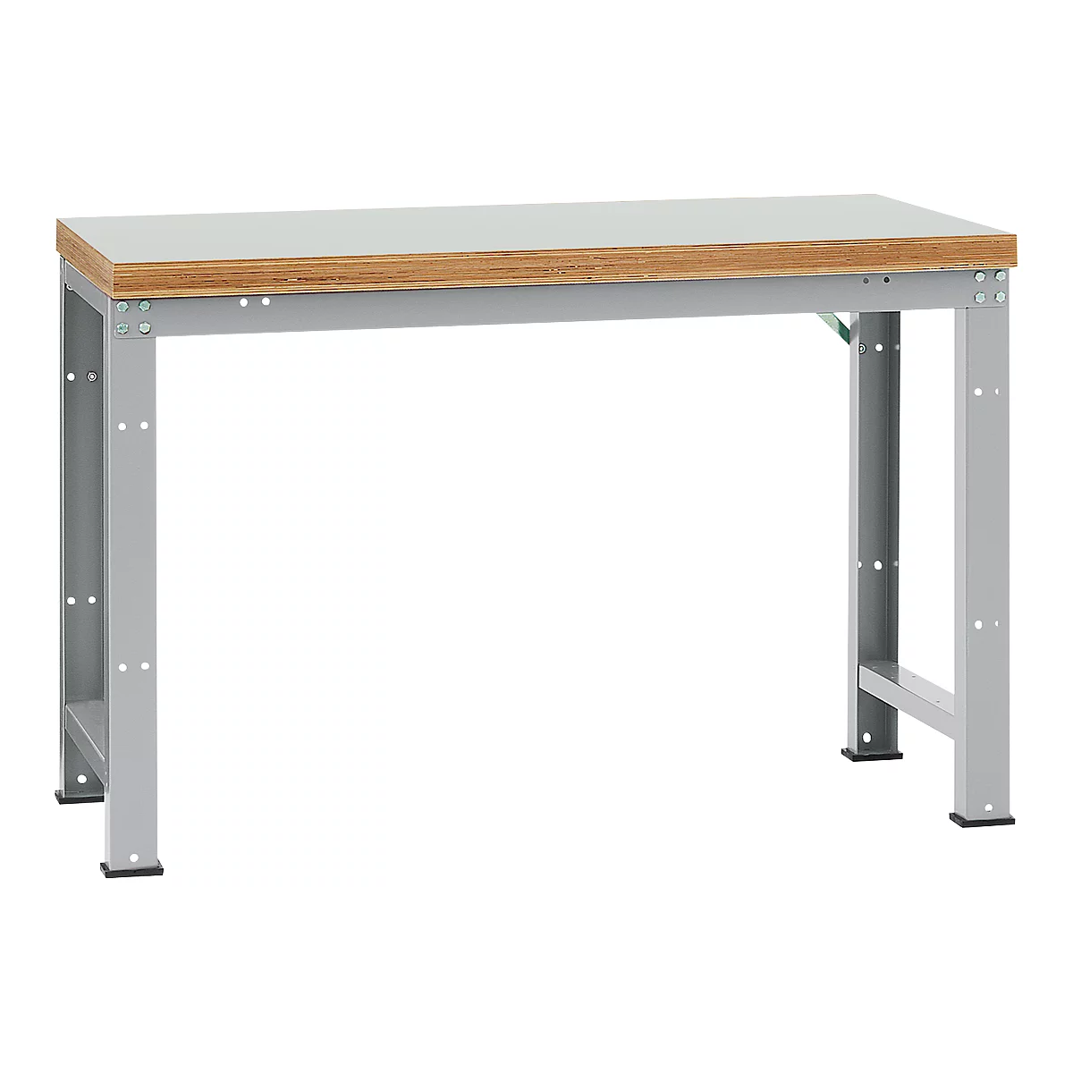 Établi Profi Standard Manuflex, Plateau de table en plastique l. 1500 x P 700, alu argent