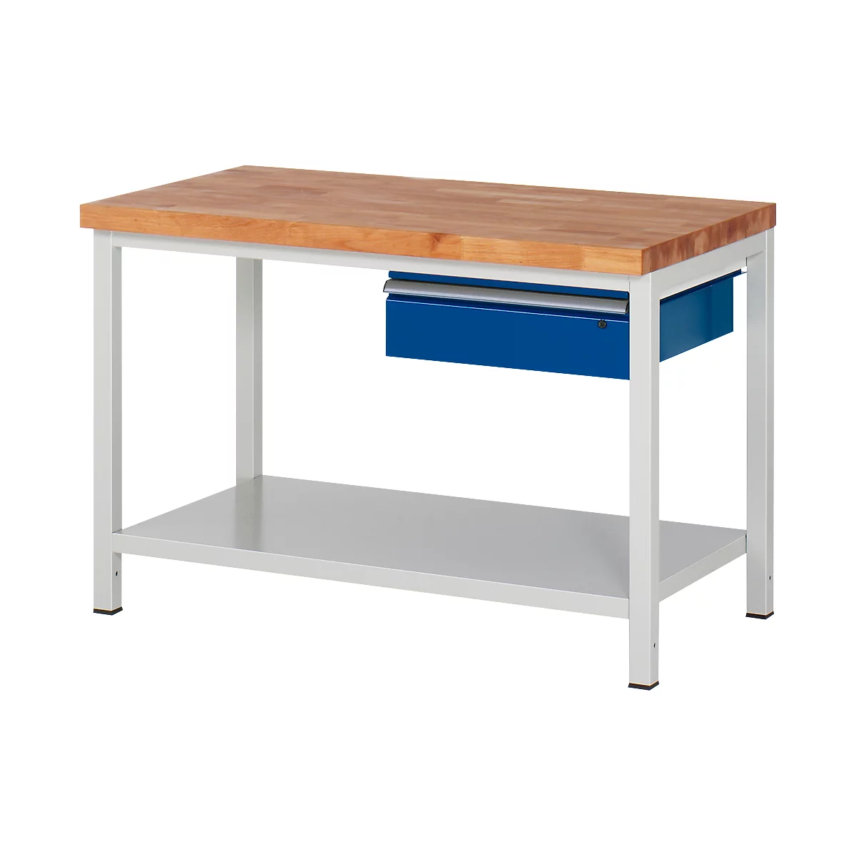 Établi série 8001, fixe, hauteur ajustable, l. 1250 x P 700 x H 840 – 1040 mm