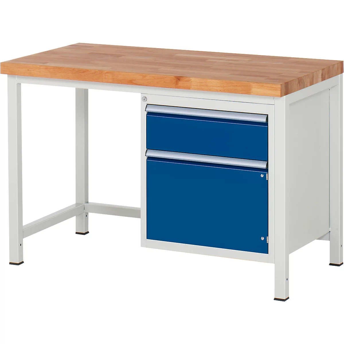 Établi série 8152, fixe, hauteur ajustable, tiroir, l. 1250 x P 700 x H 840 – 1040