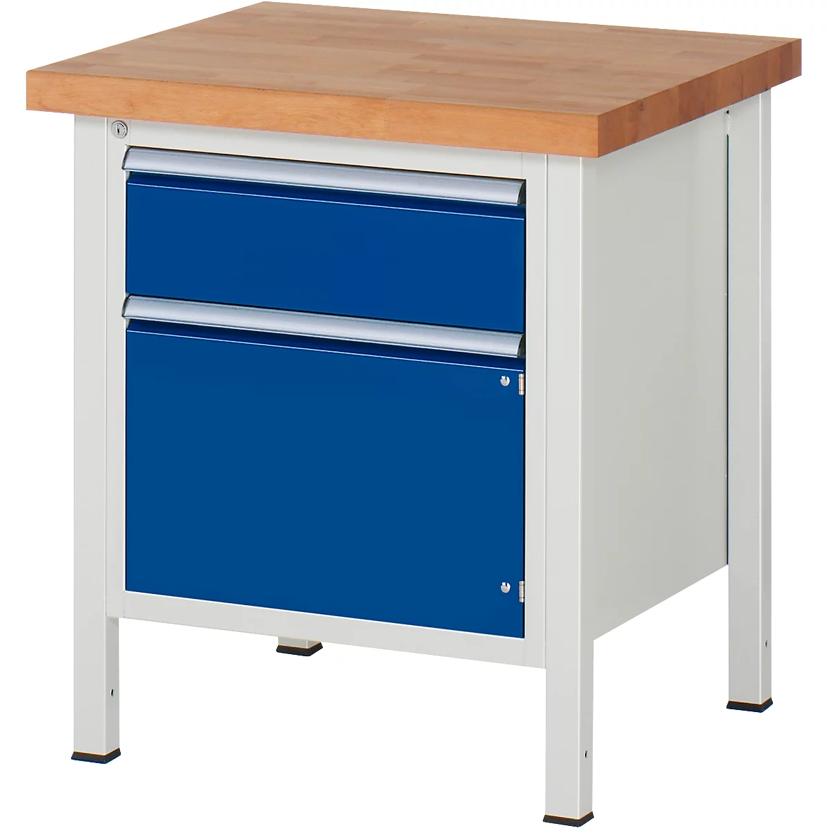 Établi série 8152, fixe, hauteur ajustable, tiroir, l. 750 x P 700 x H 840 – 1040 mm