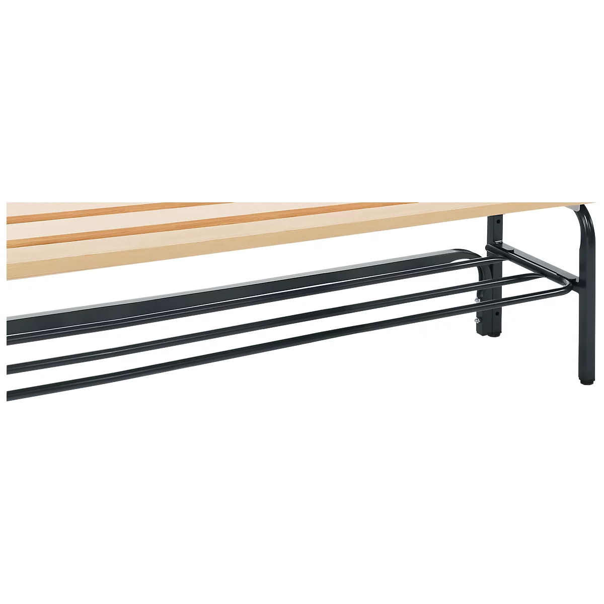 Étagère à chaussures pour bancs de vestiaire, acier, 1500 mm de long, anthracite