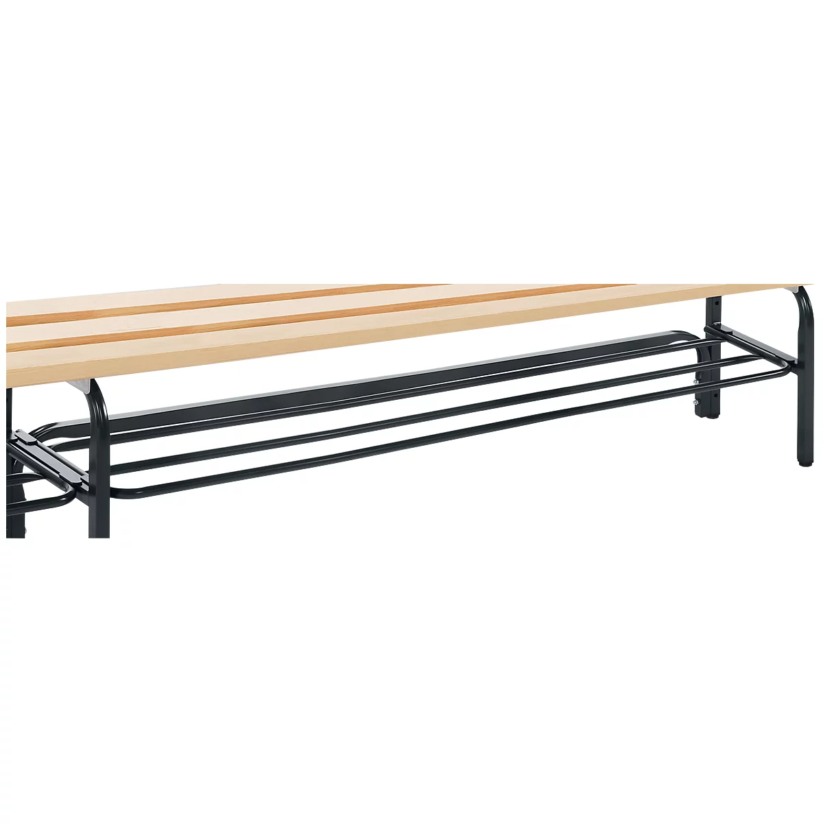 Étagère à chaussures pour bancs de vestiaire, acier, 2000 mm de long, anthracite