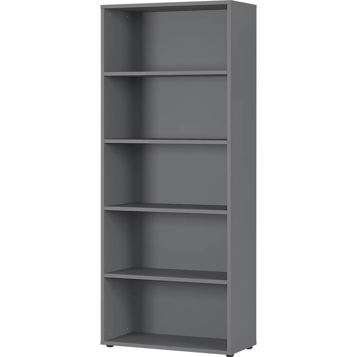 Étagère à dossiers Aalborg, 4 étagères réglables, charge max. 22, patins de meubles, panneau de particules, revêtement de résine mélamine, L 800 x P 400 x H 1970 mm, graphite