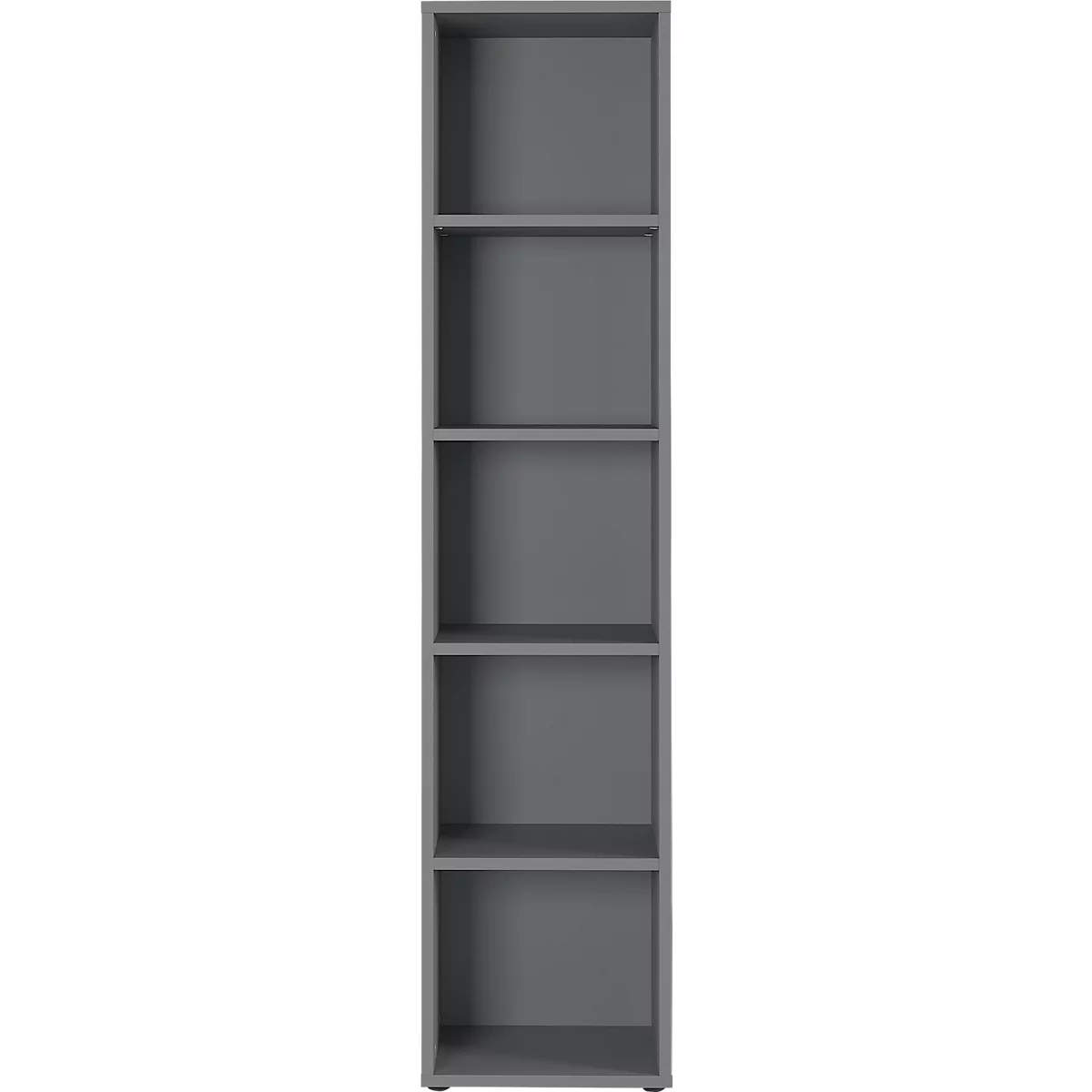 Étagère à dossiers Aalborg, 4 étagères réglables, charge max. 30, patins de meubles, panneau de particules, revêtement de résine mélamine, L 450 x P 400 x H 1970 mm, graphite