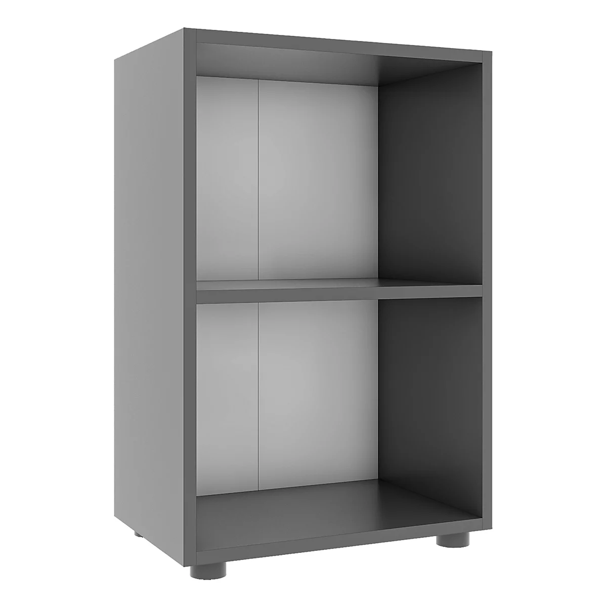 Étagère à dossiers Ulas, 2 hauteurs de classeurs, 1 tablette, pour env. 12 classeurs, L 490 x P 320 x H 740 mm, bois, anthracite