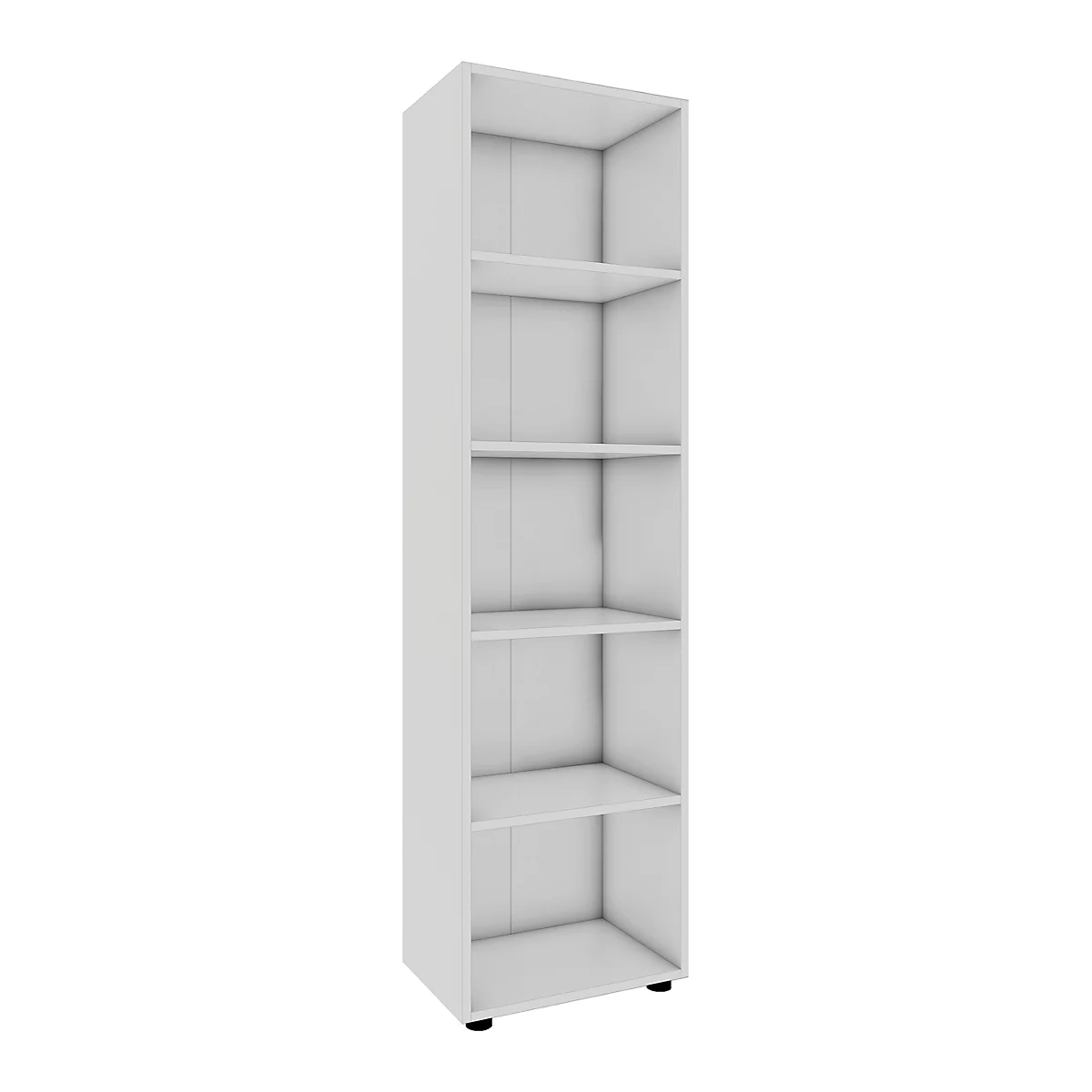 Étagère à dossiers Ulas, 5 hauteurs de classeurs, 4 tablettes, pour env. 30 classeurs, L 490 x P 320 x H 1780 mm, bois, blanc