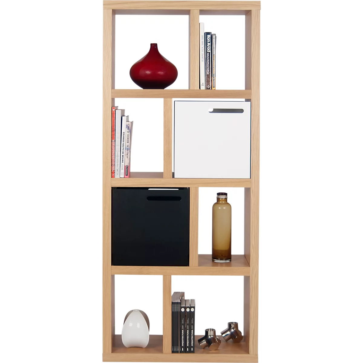 Étagère Berlin, panneau alvéolaire, placage de chêne, L 700 x P 340 x H 1590 mm