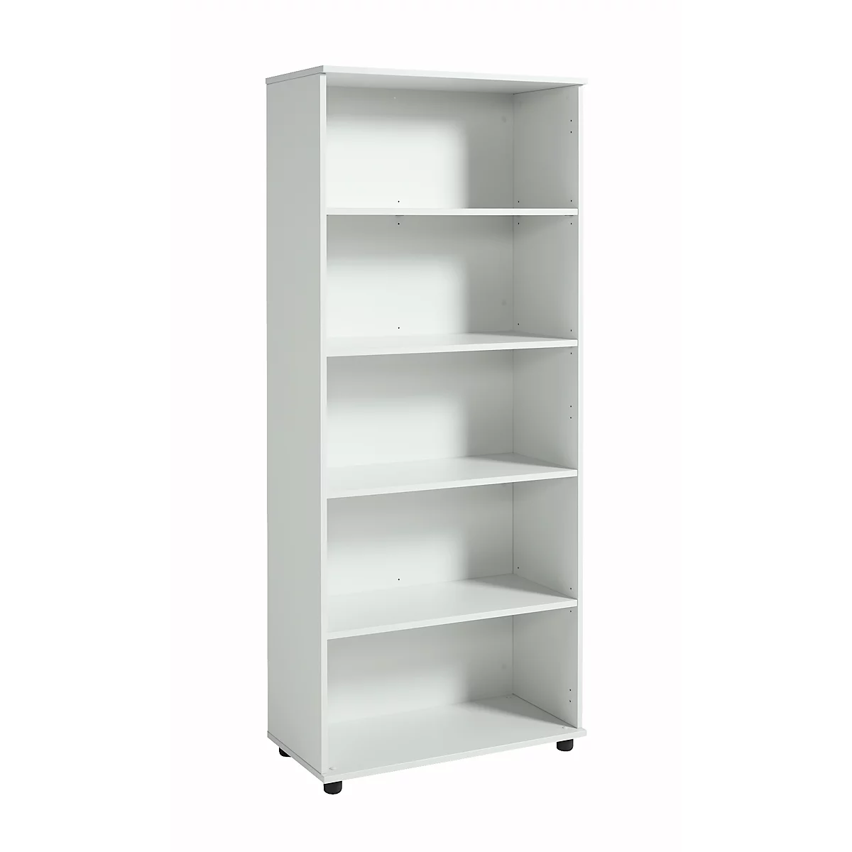 Étagère, bois, 4 étagères, 5 HC, l. 800 x P 400 x H 1877 mm, gris clair 