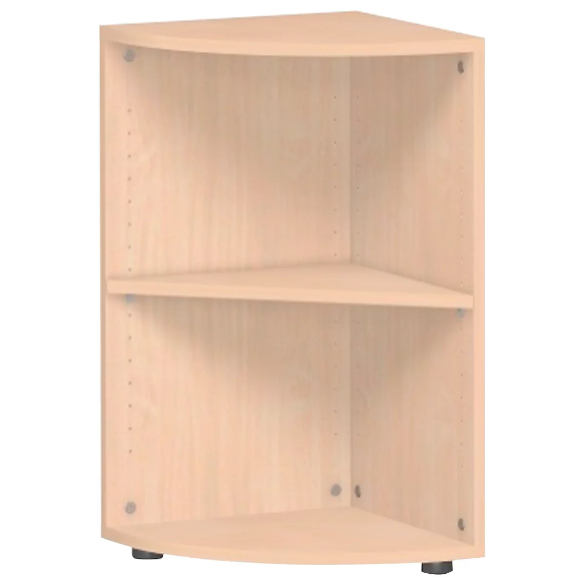 Étagère d’angle PALENQUE, 2 HC, l. 400 x P 400 x H 752 mm, décor hêtre