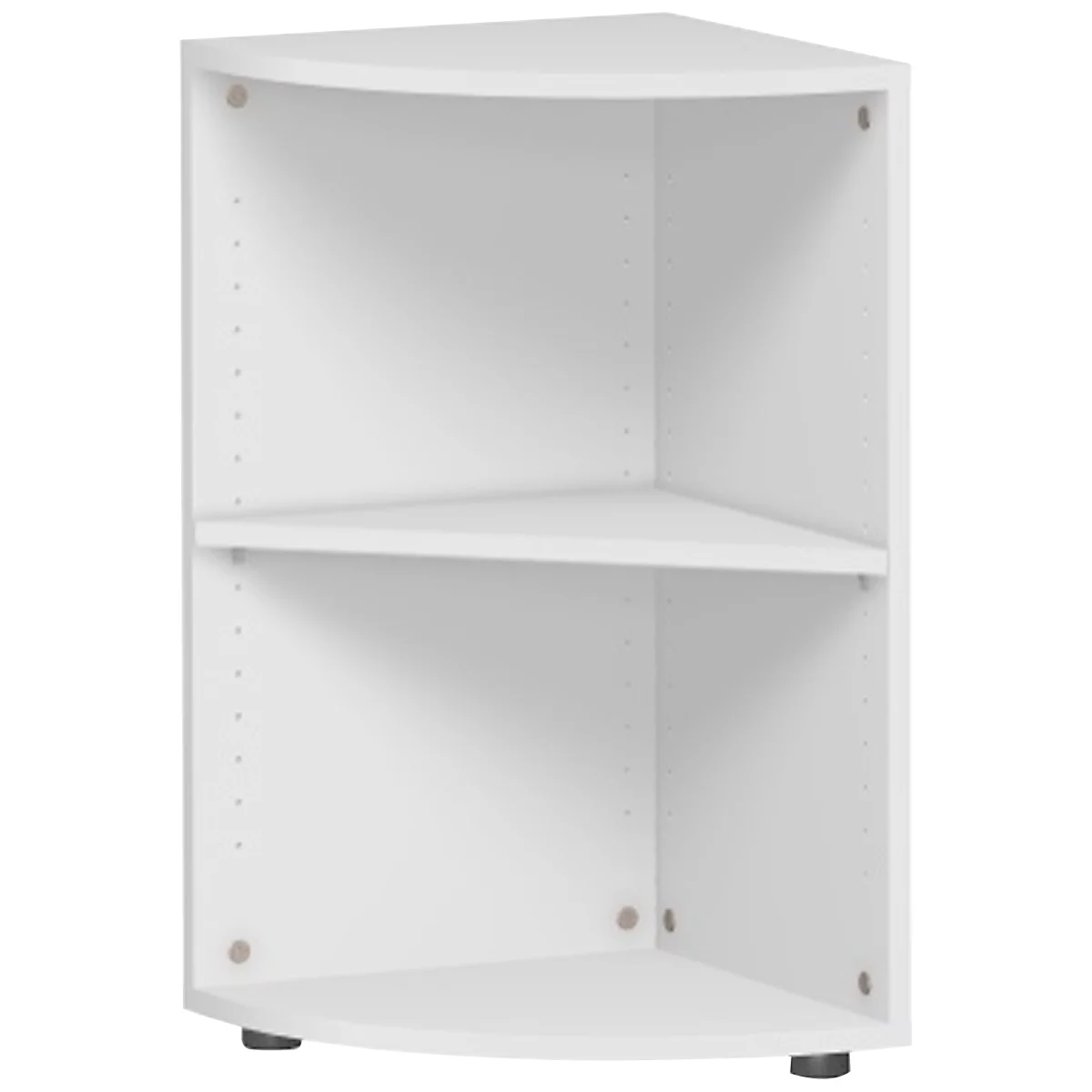 Étagère d’angle PALENQUE, 2 HC, l. 400 x P 400 x H 752 mm, gris clair