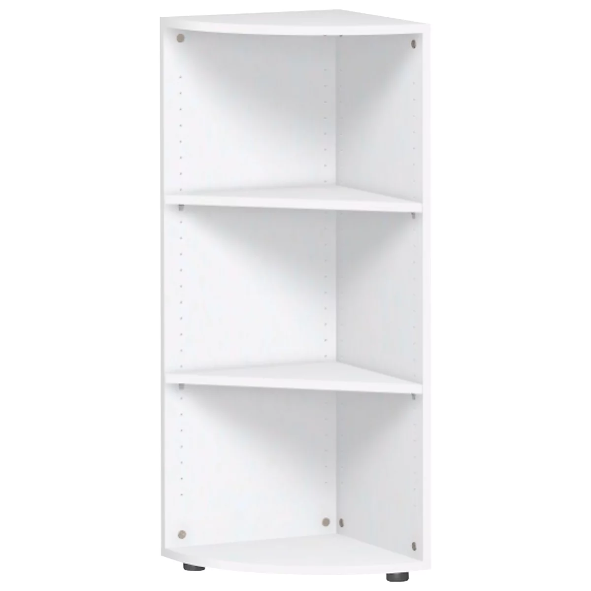 Étagère d’angle PALENQUE, 3 HC, l. 400 x P 400 x H 1104 mm, blanc