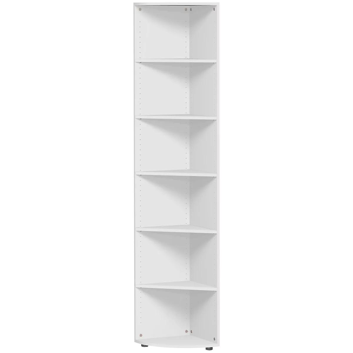 Étagère d’angle PALENQUE, 6 HC, l. 400 x P 400 x H 2160 mm, gris clair